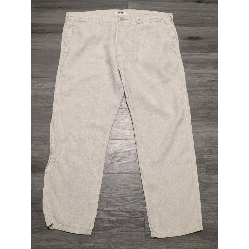 Joseph Abboud Men's Brown 100% Linen Flat Front Straight Leg Pant Size 42x30